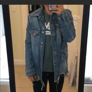 Free people slouchy, oversized jean jacket I’m normally size6, looks good on me2